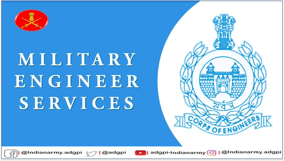 adgpi's tweet photo. General Manoj Pande #COAS and All Ranks of #IndianArmy convey best wishes to All Ranks, Civilians &amp; Families of Military Engineer Services on the occasion of 100th #MES Day.

#IndianArmy
#InStrideWithTheFuture https://t.co/l4ixXwgrB6