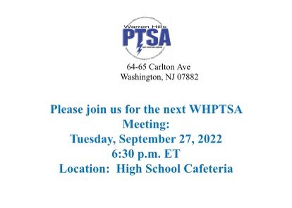 Warren Hills PTSA (@ptsahills) on Twitter photo 
