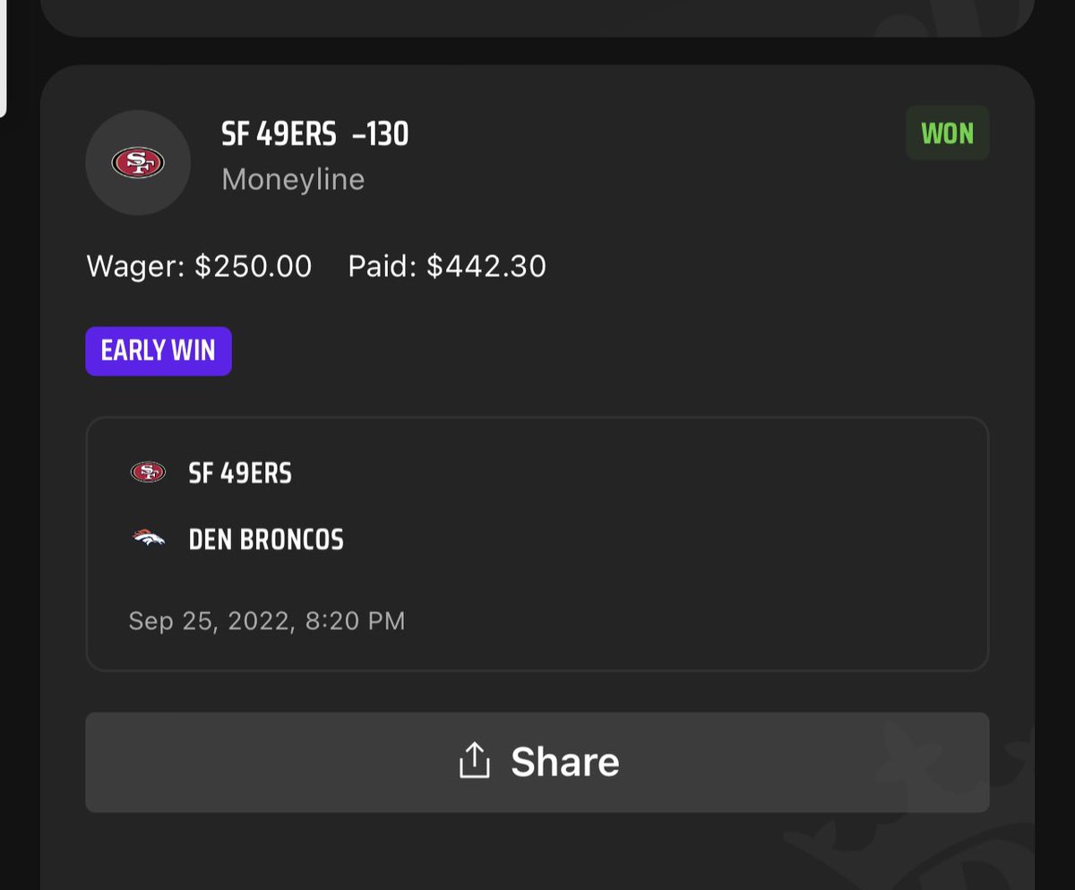 CHOKEJR's tweet photo. THAT WAS QUICK CASH IT OUT 49ers 7+ 😂🤣🤣🤣 I’m ON FYEEE 

#GamblingTwitter #SFvsDEN #49ers #FreePlays https://t.co/TUgqv8s2Tv