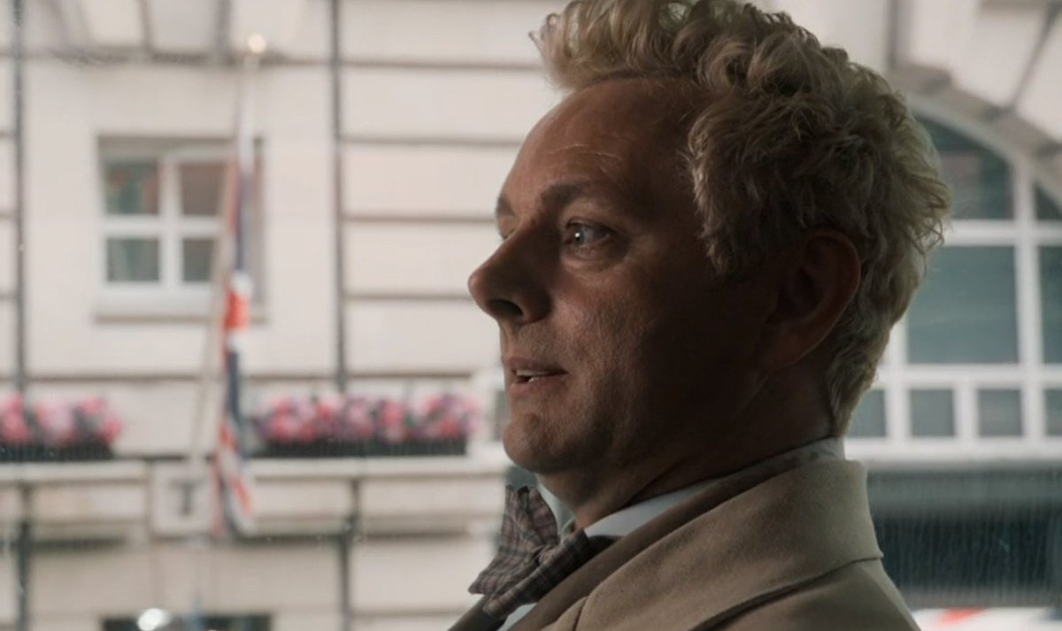 Aziraphale Of The Day: his hair looks SO FLUFFY I want to touch it