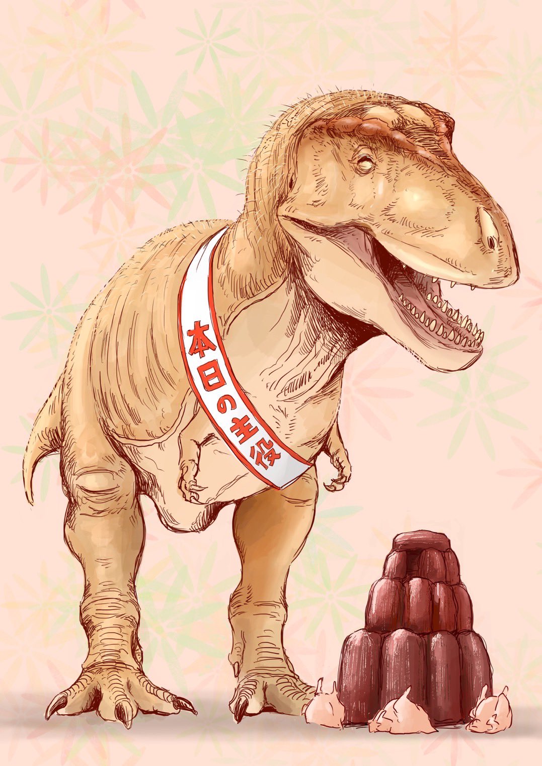 イラスト原画　獲物を狙うティラノサウルス 「暴君」 イラスト原画 獲物を狙うティラノサウルス 「暴君」 CG