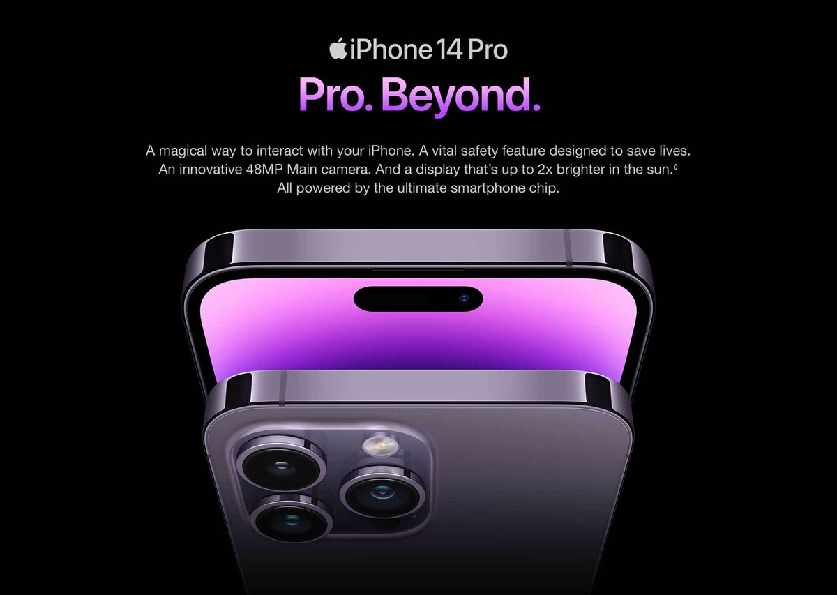 Hitecmobile's tweet photo. Apple #iPhone14ProMax isn`t just the most powerful phone around, it`s also a joy to use thanks to the clever new Dynamic Island for displaying notifications. This feature makes the 14 Pro Max a top smartphone choice.
https://t.co/qytLlLfRLs https://t.co/tSofIeN5vV