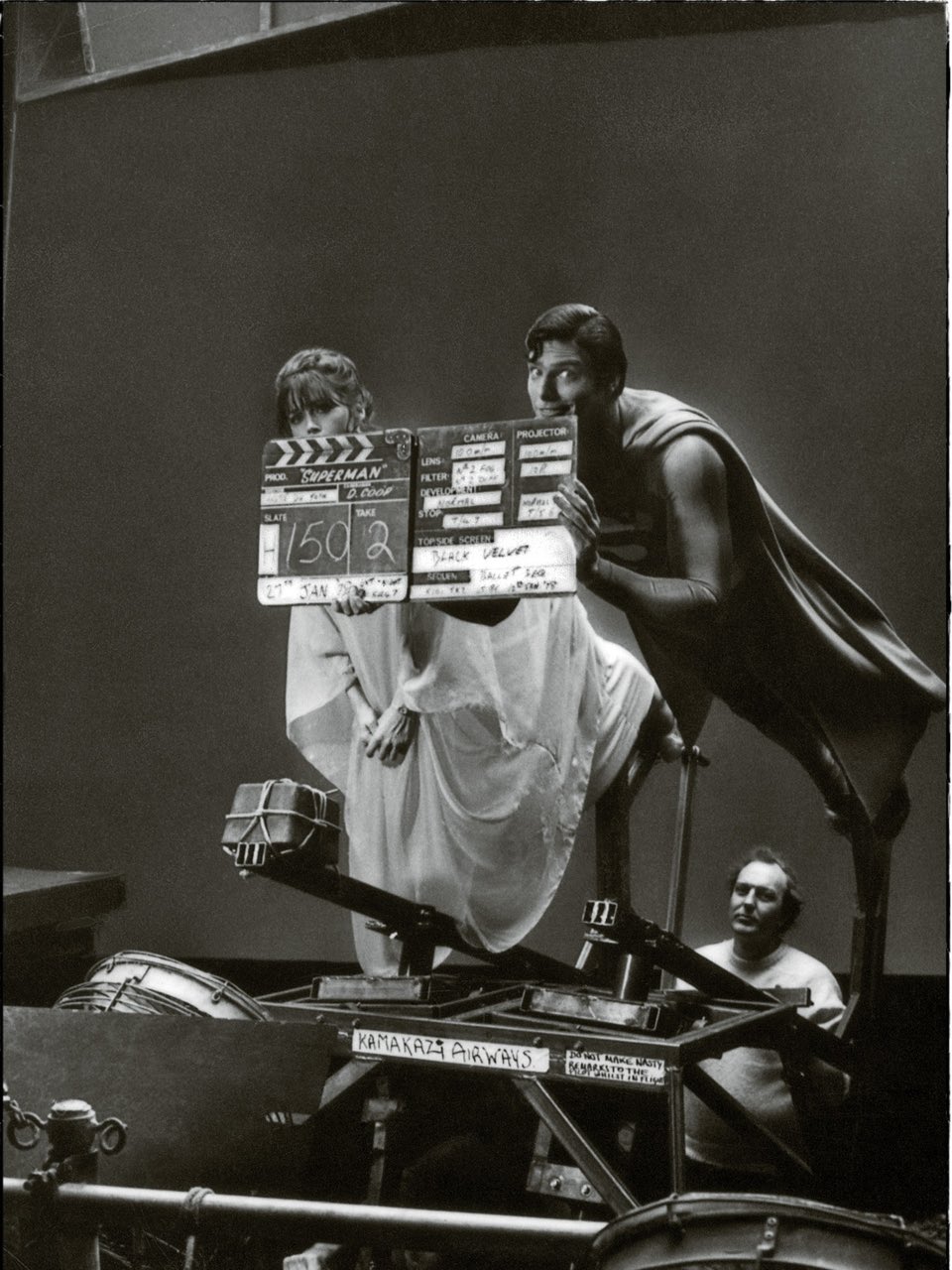 Behind the scenes of Superman , 1978.
Happy birthday Christopher Reeve. 