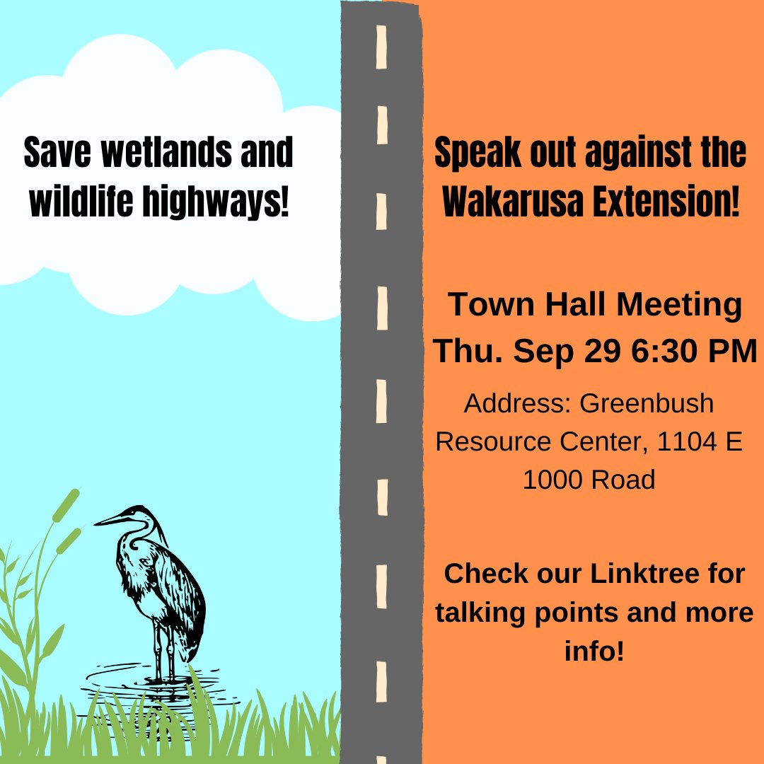 Join us at the Wakarusa Extension town hall this Thursday! Talking points document is in our linktree!