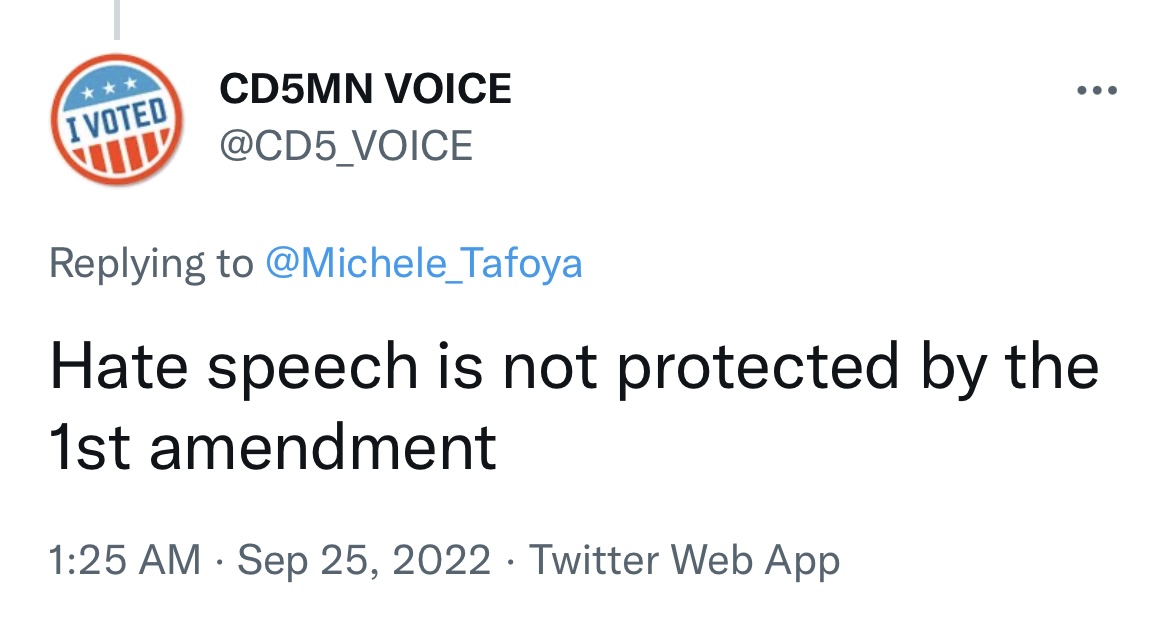 USConst_Amend_I's tweet photo. Yes it is. There is no “hate speech” exception to me. https://t.co/e3kJscnV8B