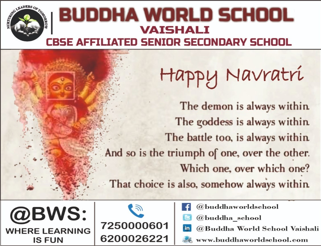 Happy Navratri! #happynavratri #HappyNavratri2022 #navratri2022 #Navratri #navratri_festival #NavratriVibes #NavratraFestival2022 #maadurga #Blessings #happiness #durgamaa #bws #wherelearningisfun @sarikamalhotra2 @Krish_Vaishali @PramodThakur786 @RekhaRay16 @KajalSi20053357
