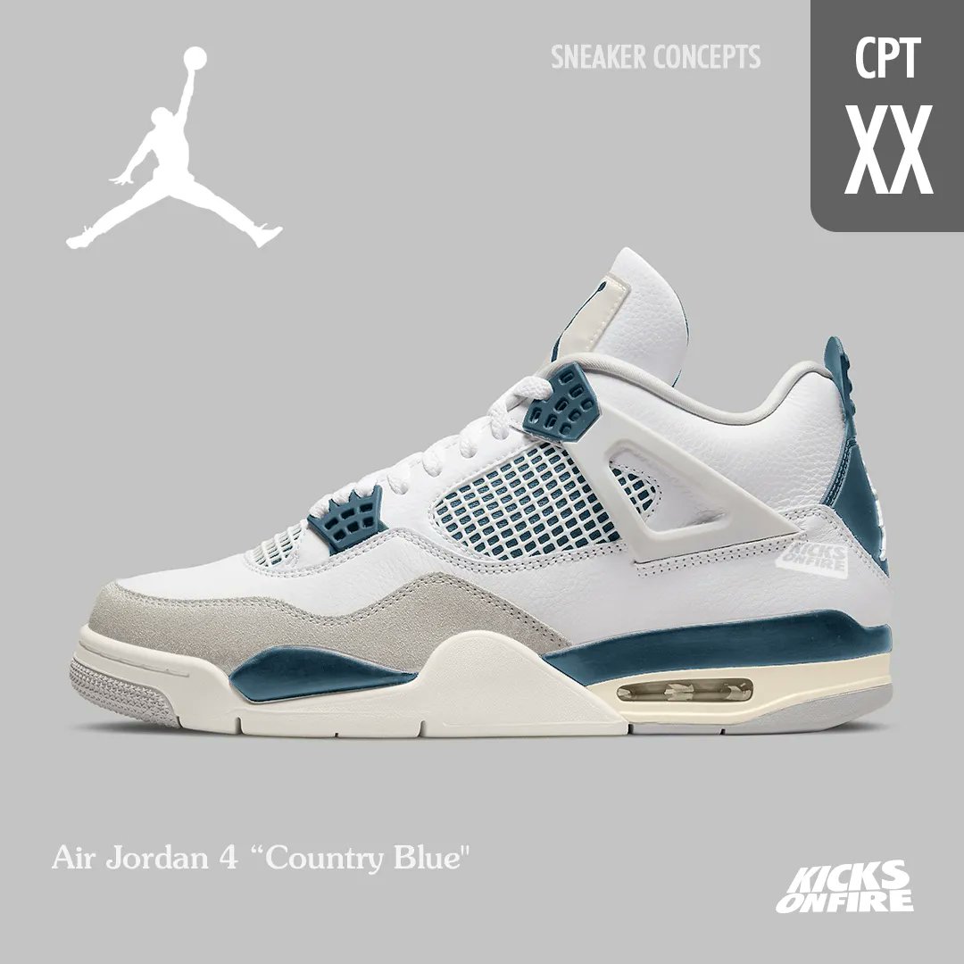 KicksOnFire on Twitter: SNEAKER CONCEPTS: Air Jordan 4 “Country Blue 🤠  https://t.co/shROUeYnWU / Twitter