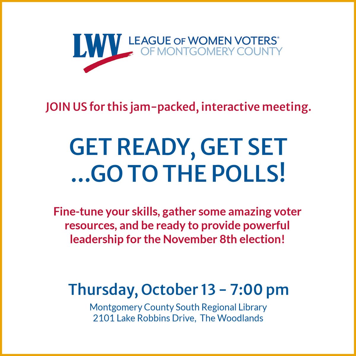League of Women Voters, Montgomery County TX tweet media