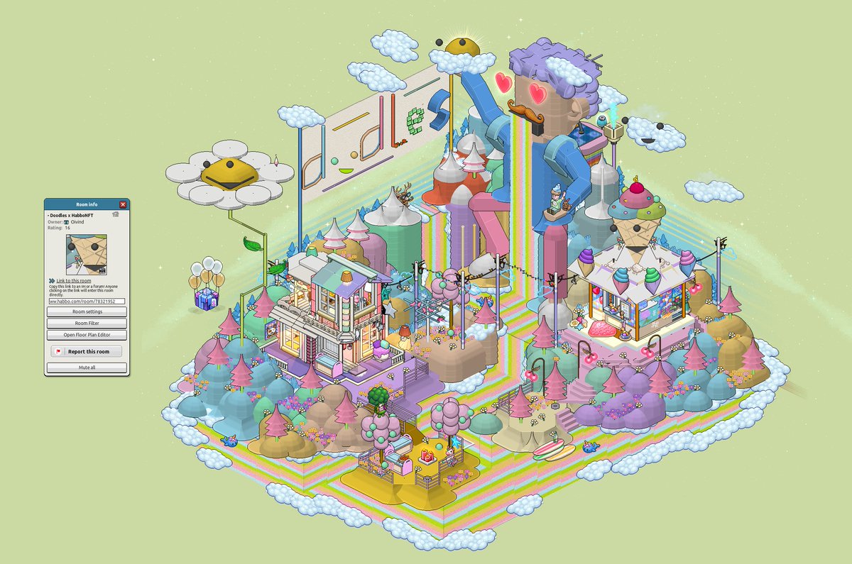 0ivind's tweet photo. Hi @doodles! 🌈
We would love to have your community over for a visit with your pure joy and happiness!
Here at habbo we also have a community who works to make eachothers day much more cheerful!
A collab with you and @HabboNFT would be amazing for everyone involved! #habbonft https://t.co/enkYZ5f9eX