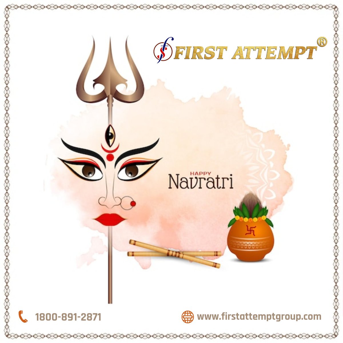 AttemptFirst's tweet photo. On this holy occasion of Navratri¸ We wish that all wishes come true, We wish that you find new opportunities in challenges you face at work….
Happy Navratri to all.
#Navratri #Durgapooja #Festival #Specialday #firstattempt #firstattemptgroup #teamfirstattempt https://t.co/tgexDsXjek
