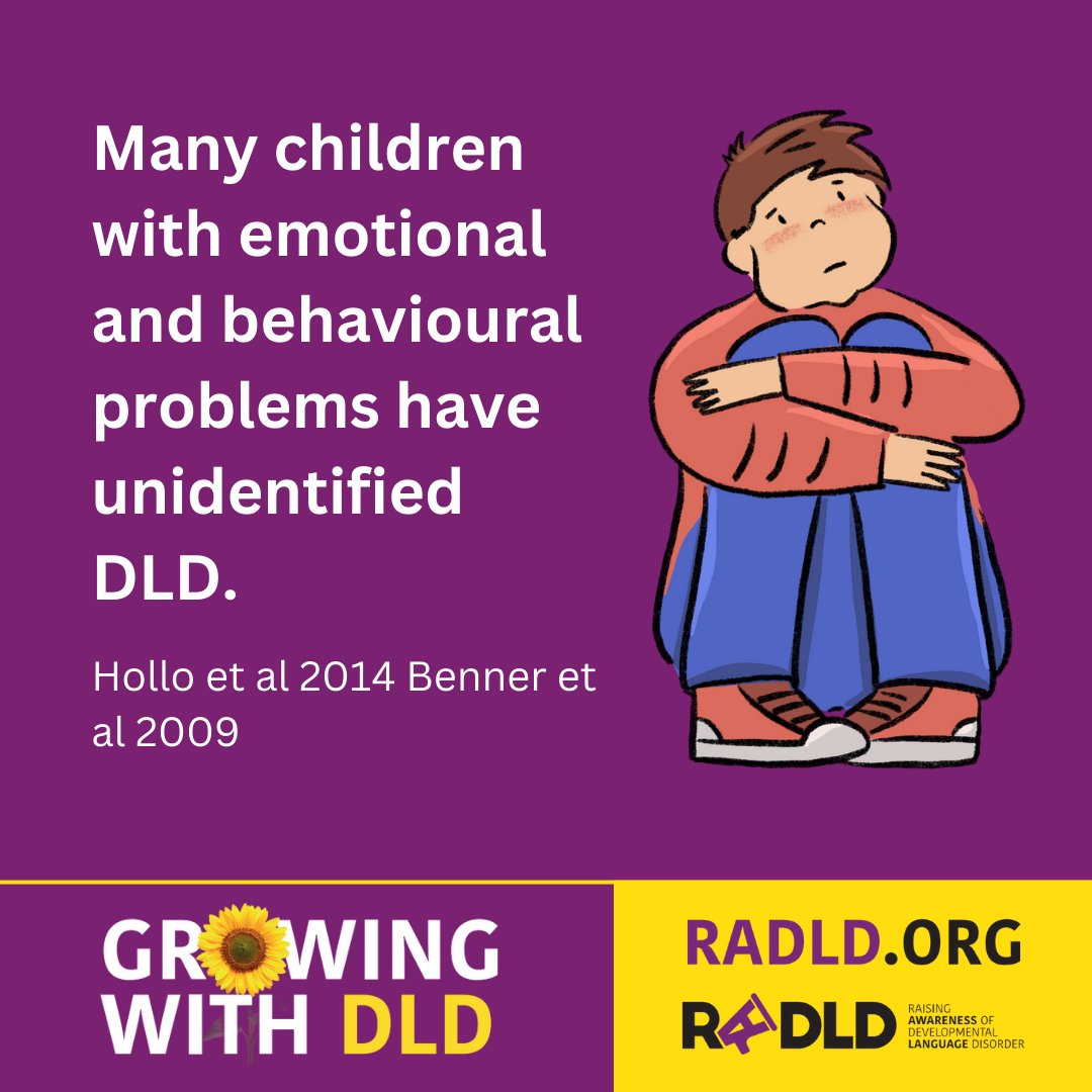 Many people with behavioural and emotional problems have un-diagnosed Developmental Language Disorder (DLD). When thinking of people with social and emotional needs, consider their spoken language too. #DLDday October 14th 2022. Find out more at RADLD.org