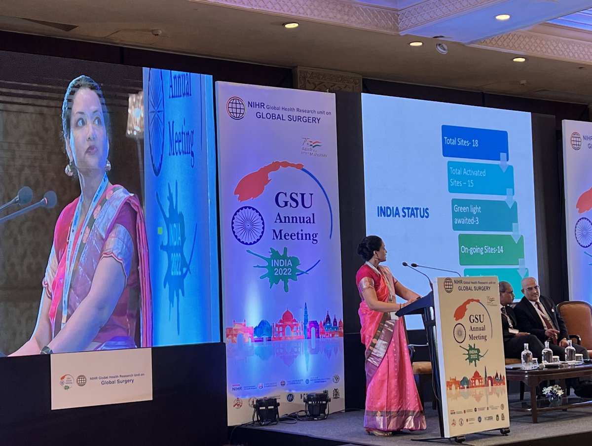 <a href="/NIHR_GSU/">NIHR Global Surgery</a> fully underway with a full room of colleagues finally meeting in person after a 3 year break during the pandemic. #indiaGSU22.
