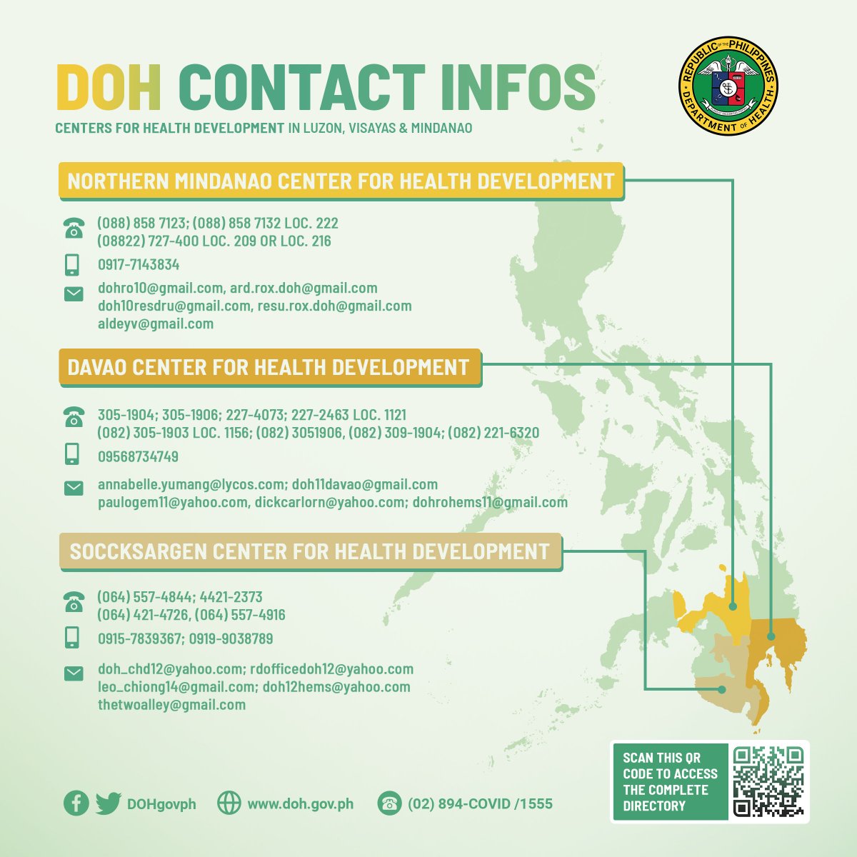 DOHgovph's tweet photo. I-scan ang QR code o magpunta sa link na ito:
https://t.co/Vs7xIt19mS
#DOHotlines #DRRMinHealth #ALERTo #KardingPH https://t.co/LeRHakSIfd