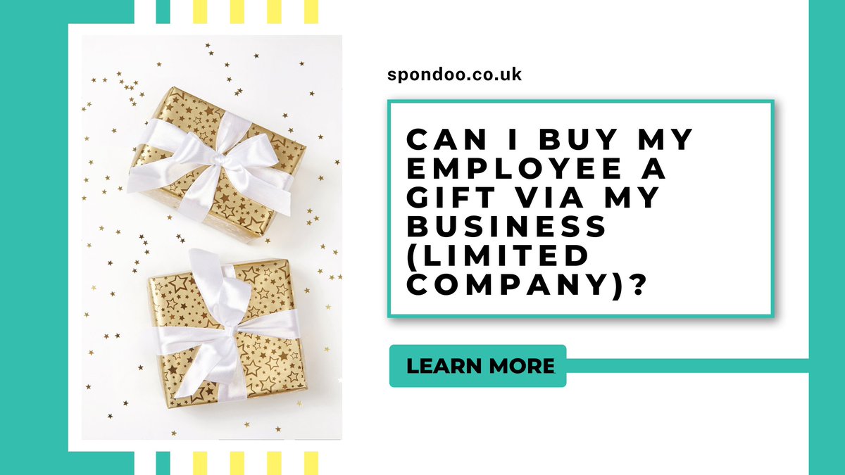 spondooaccts's tweet photo. Can I buy my employee a gift via my business (limited company)? Find out here -https://t.co/k285LOwneL https://t.co/5Zp9b2uzUq