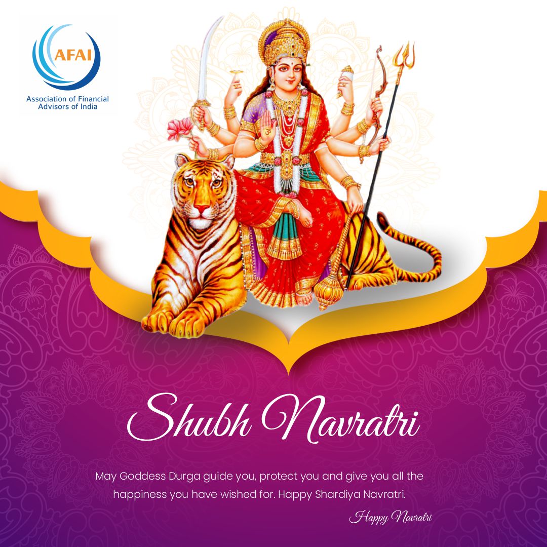 May Goddess Durga guide you, protect you and give you all the happiness you have wished for. 

Team Association of Financial Advisors of India wishing you a very Happy Navratri.

#afai #festive #navratri #durgamaa #devotion #maadurga #happiness #joy #smiless #saraswati #goddess