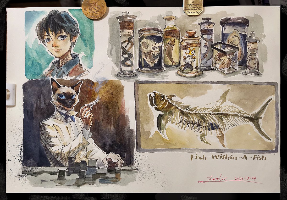 Norlicthemanul's tweet photo. The one artwork that I suddenly understand how to use watercolor to draw.  #watercolorart #watercolour https://t.co/c8nd4j1p45