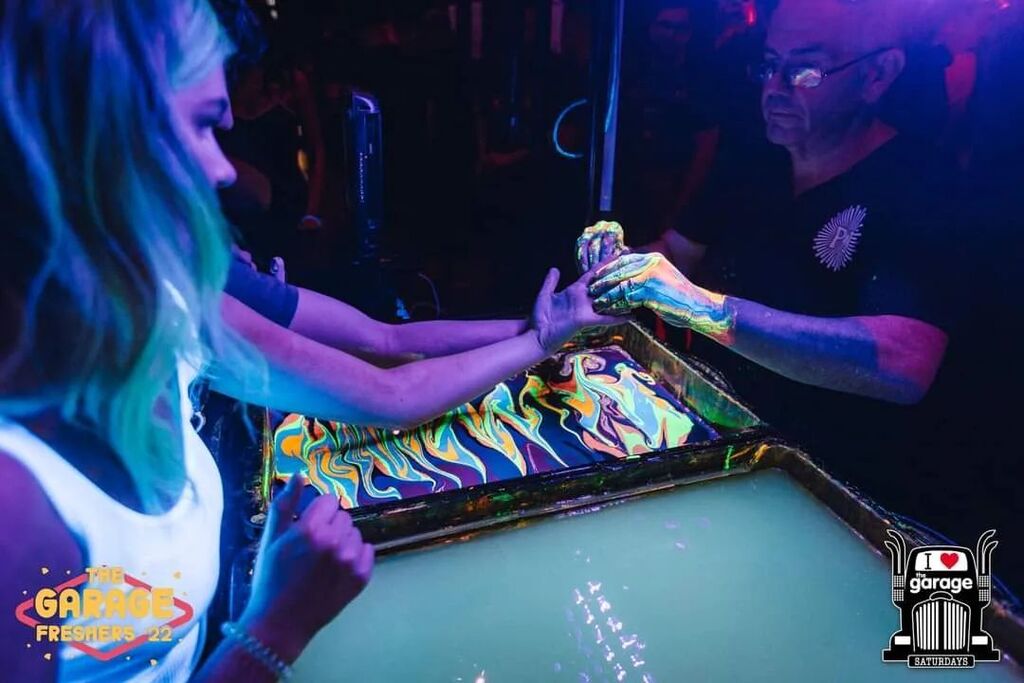 Fun at @thegarageglasgow #fubl #neontattoo #bodymarblinguk #uvrave
