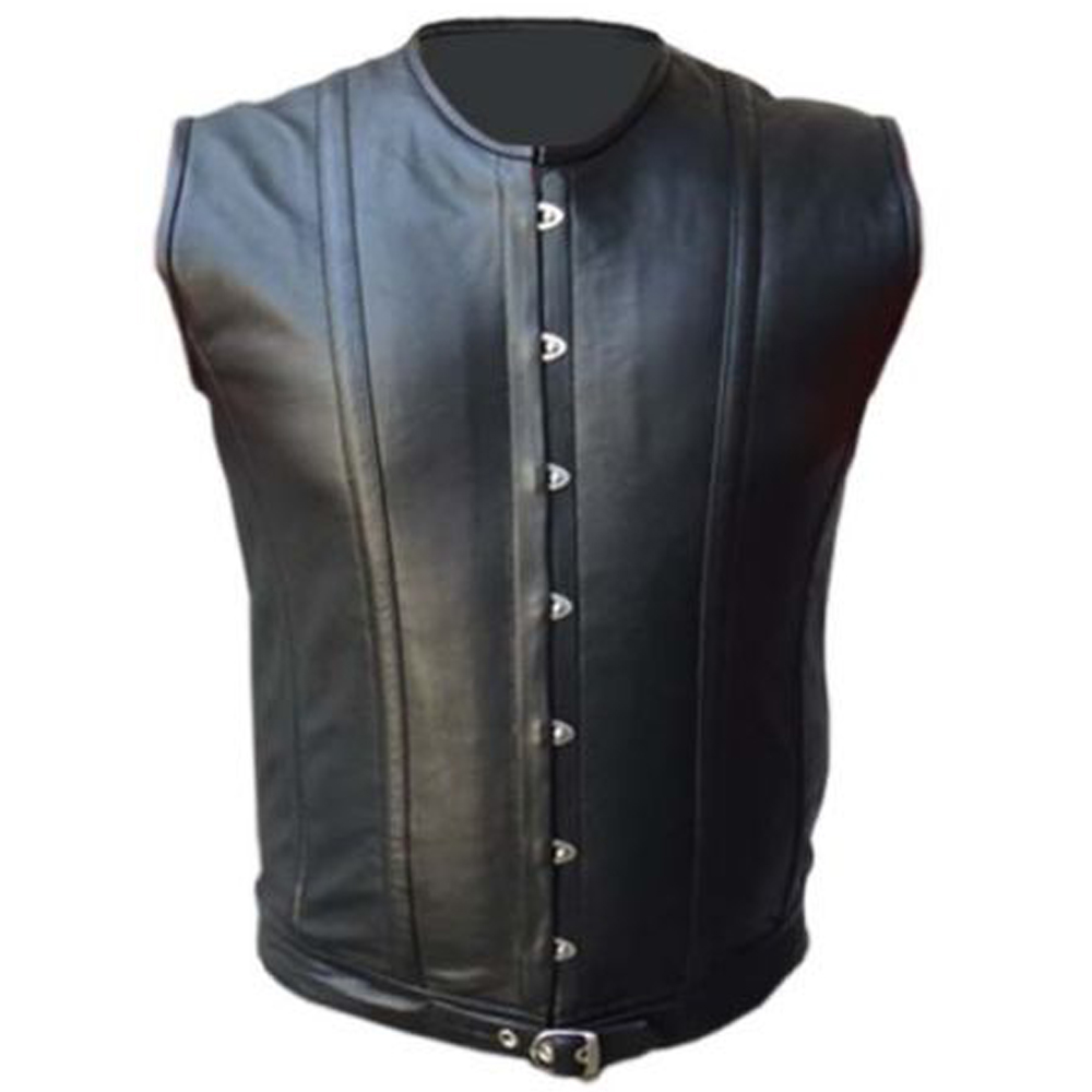 Mens Sheep Skin Real Leather Vest Steel Boned Victorian Style Vest Available Now In Store. #gothicclothing #gothicvest #realleather #FREESHIPPING #usa thedarkattitude.com/men-sheepskin-…
