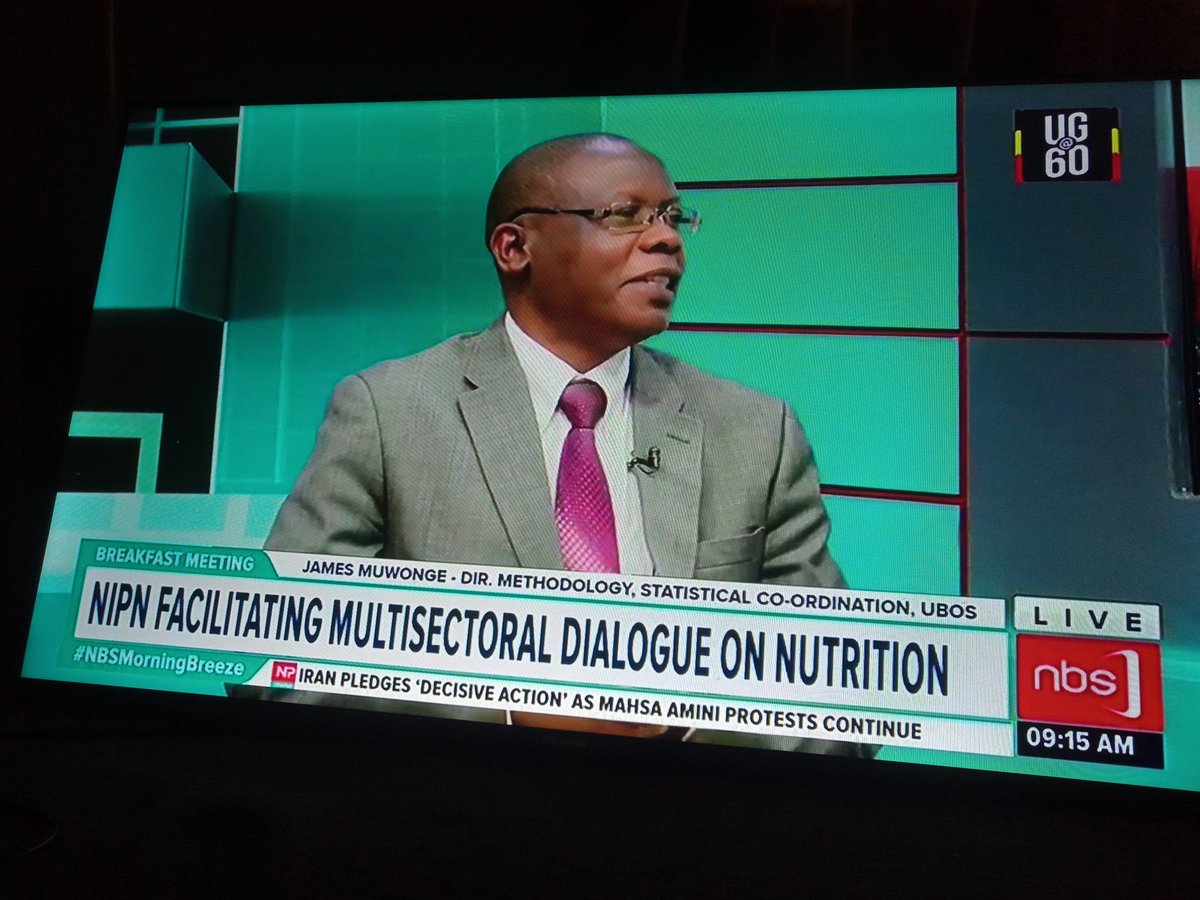 This morning @nbstv's #nbsmorningbreeze are officials from @OPMUganda & @StatisticsUg talking about National Information Platforms for Nutrition, as a build-up for tomorrow's National high level dialogue on the Nutrition Situation in Uganda Report of 2019/20 #NutritionSituationUG