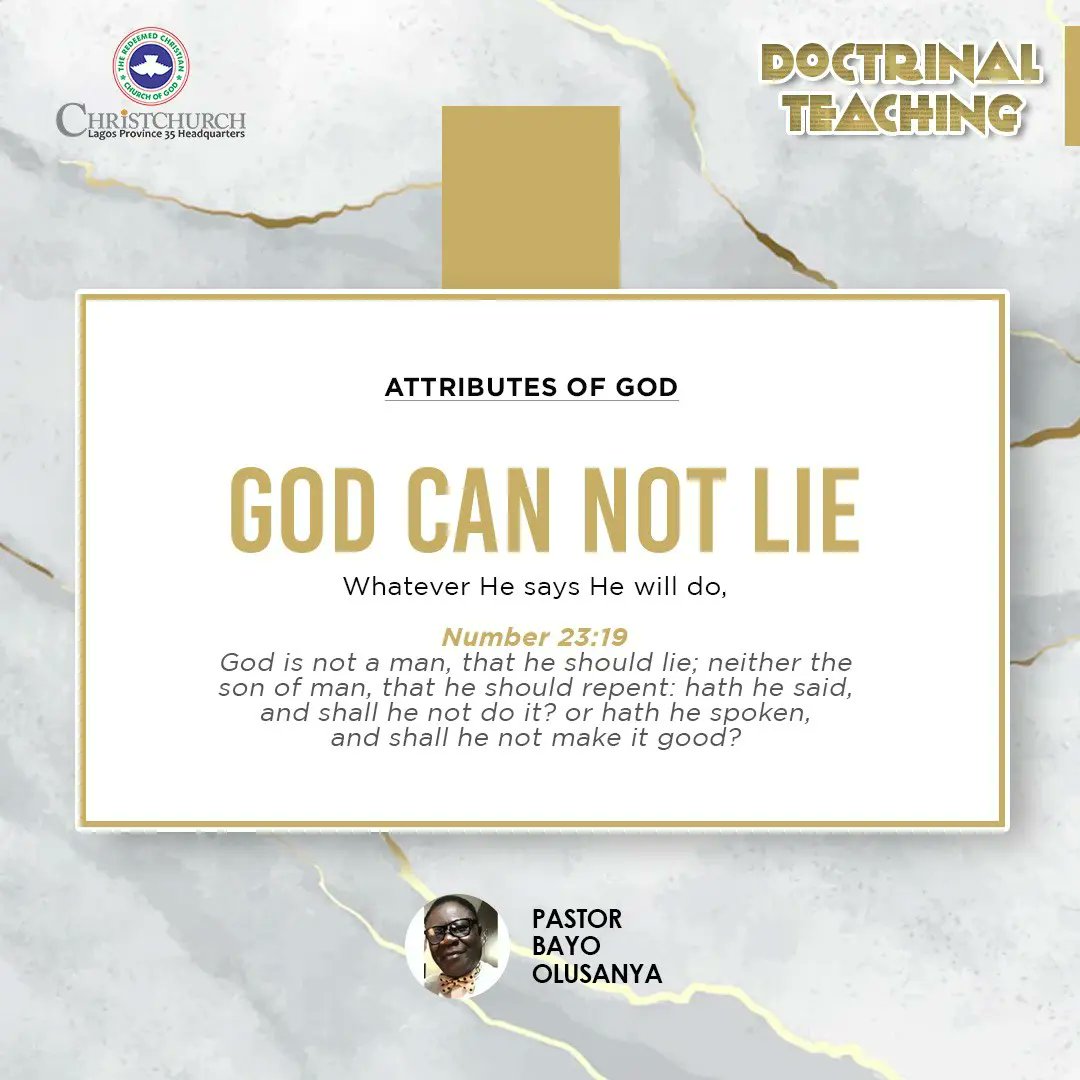 ChristChurch_NG's tweet image. This and more are the attributes of God

#rccg #doctrinalteachings #rccglp35