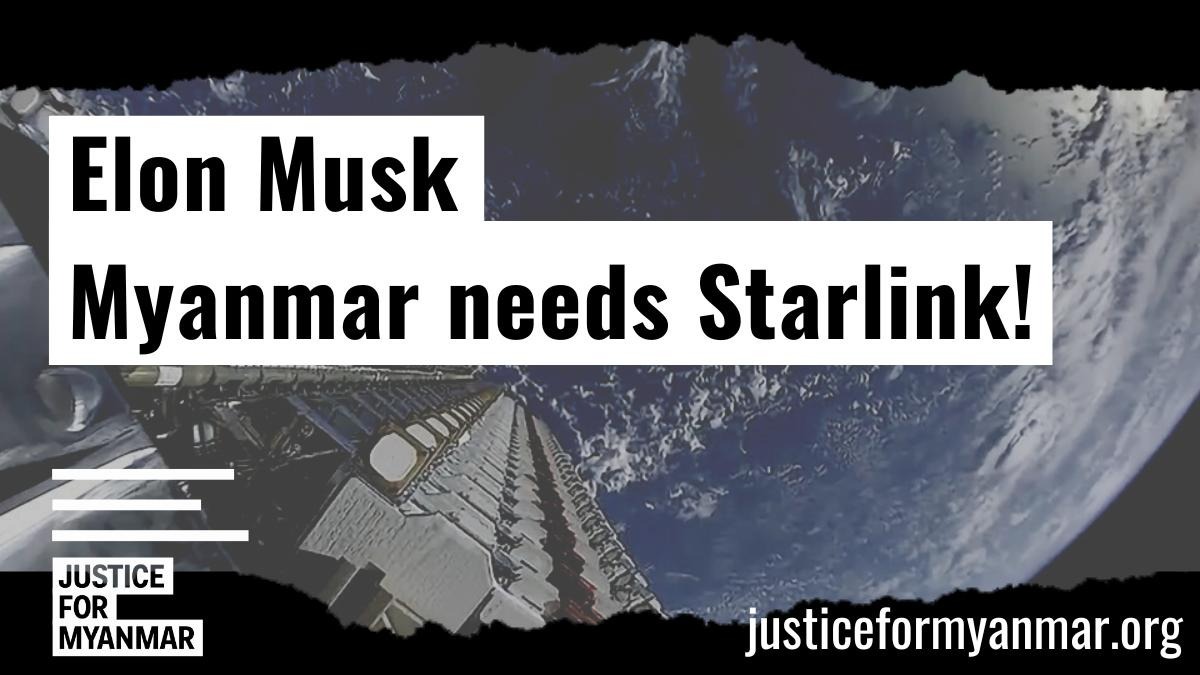 Illegitimate #Myanmar military junta is taking control of all mobile networks, directly &amp; through proxies, in an attempt to build a digital dictatorship. Censorship, internet shutdowns &amp; surveillance are routine. 

<a href="/elonmusk/">Elon Musk</a>: Stand with the ppl of Myanmar. Activate #Starlink now!
