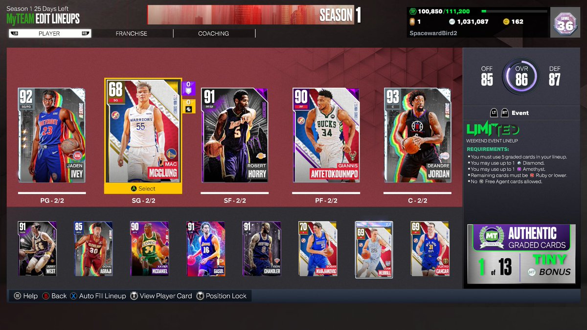 Bird2Spaceward's tweet image. Back on that MyTeam grind. #NBA2K23