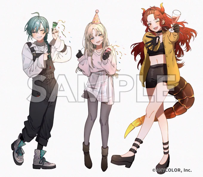 【ご報告】この度、シスター・クレア様()、緑仙様()、ドーラ様()によるユニット「cresc.」様の4周年記念グッズのビジュアル担当をさせていただきました〜! 