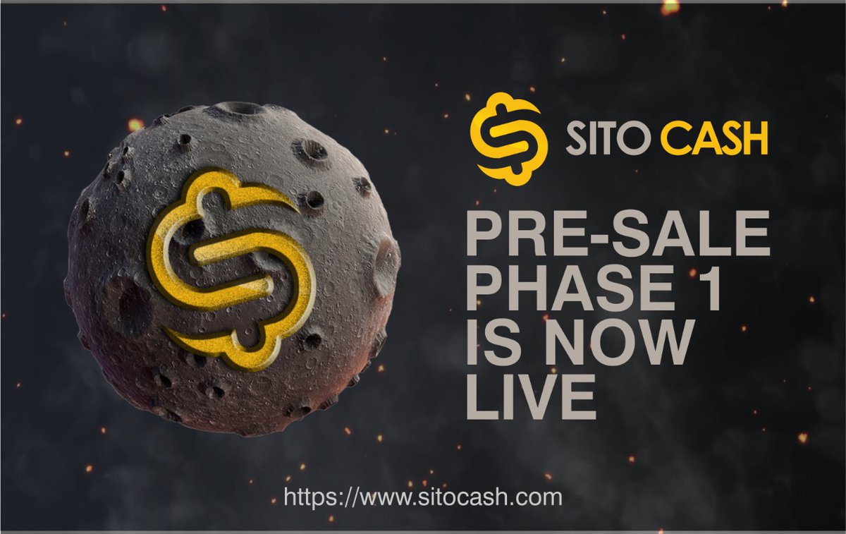 SitocashNetwork's tweet photo. PRESALE PHASE 1 IS NOW LIVE
JOIN NOW!
#airdrop #presale #sito_cash #bnb #binance #bitcoin #coinvote #cryptovotelist https://t.co/FuttndCDDn