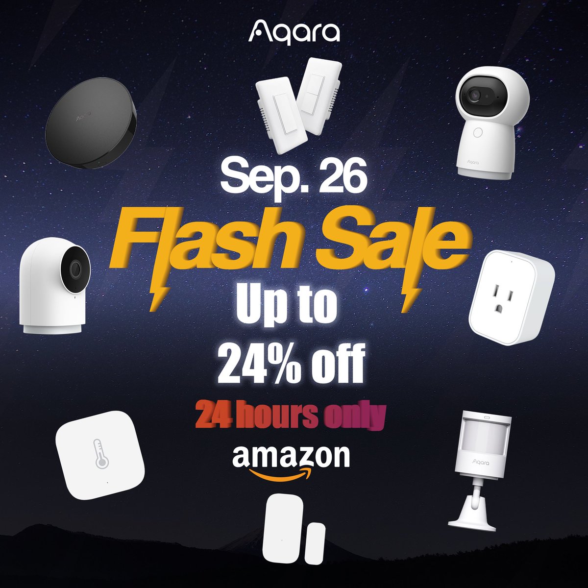 AqaraSmarthouse's tweet photo. We are having a FLASH SALE right now! 🤩 24 hours only 👀 

Get up to 24% discounts on a wide range of Aqara devices, ranging from cameras, hubs, sensors, wireless and wired switches to curtain drivers on our Amazon for ONLY the next 24 hours!! 

Shop now, on our Amazon 👏 https://t.co/DdfPcumo1H