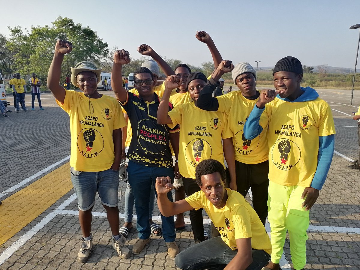 Members of AZAYO MPUMALANGA PROVINCE with the Former Chairperson of AZAPO MPUMALANGA PROVINCE (in black,gold &amp; red golf shirt) before departure after a successful Provincial Elective Congress, held at eMatafeni, Mbombela, on the 24th September 2022.