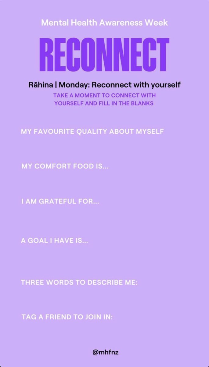 My answers to todays #mhawnz prompts about reconnecting with ourselves

...and a template in case you want to play along