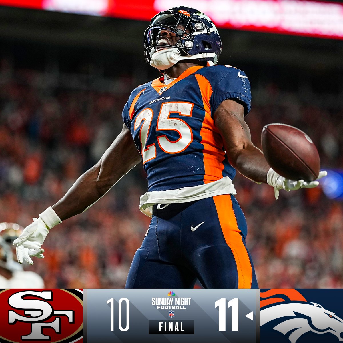 NFL on X: 'FINAL: The @Broncos rally for the win and improve to 2-1.  #SFvsDEN  / X