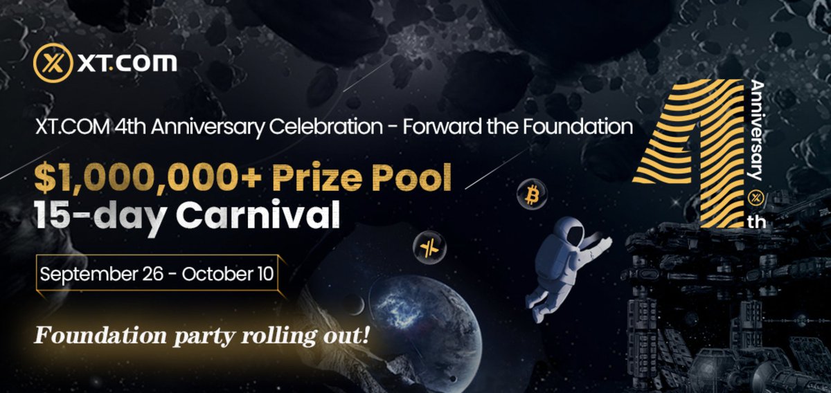 #AnniversaryGift 📢

🗓️ XT 4TH ANNIVERSARY 1MIL+ PRIZE POOL 🗓️

😻 Buy $BTC at 40%OFF
😻 Up to 3500USDT(~999 $XT)/day, more chance to earn
😻Stay updated in Telegram t.me/XTsupport_EN

🍠 Where to join xt.com/activity/4th

#Airdrops 
#Bitcoin 
#BLOCKCHAIN