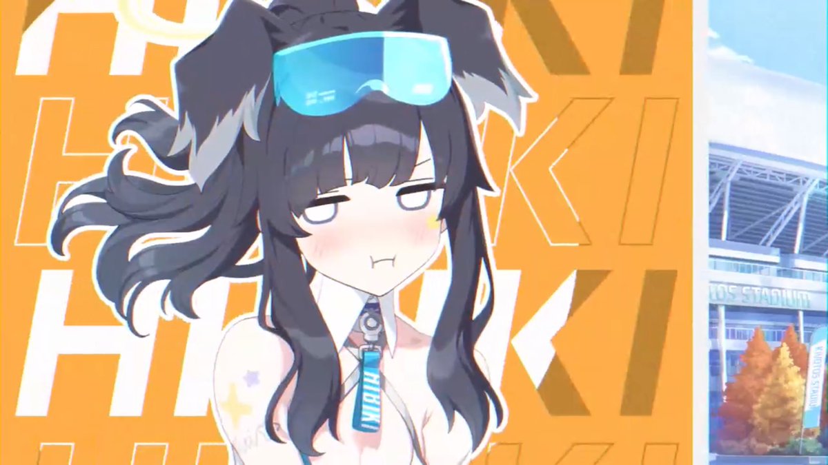 猫塚ヒビキ(ブルアカ) ,猫塚ヒビキ(応援団) 「は???死んだが?????(悶死) 」|夢追人形のイラスト