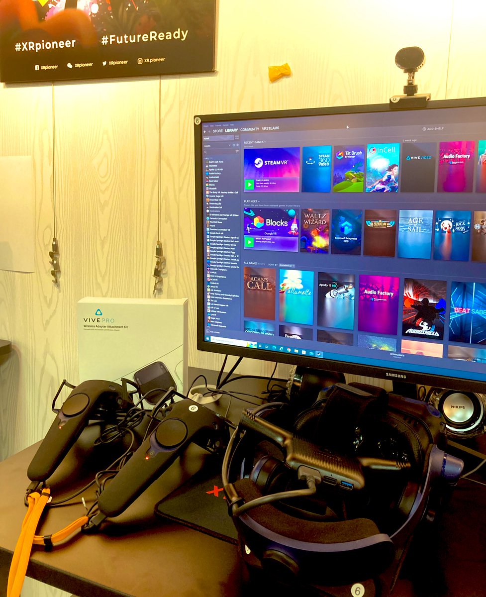 alishamym's tweet image. An hour later, I’m all set with wireless #VR headset. Love this easy to use #htcvivepro #wireless adapter kit that can convert the old HTC VIVE Pro headset. #edtech #vrineducation