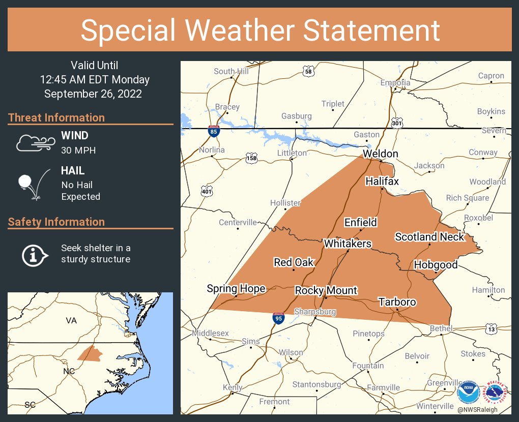 NWS Raleigh on Twitter "A special weather statement has been issued