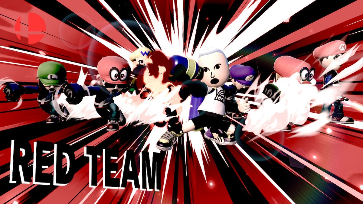 PrestigiousPG's tweet photo. Miis of @LightBlueSquid @MarioSimpson64 @BrooksEwaldVA @KetchumAshchu @RealThomasRadio @NSuperGamerGuy and lastly your's truly me as the #BONECLUB taking a group victory picture together. #SmashBros #NintendoSwitch https://t.co/jYkB0RuW66