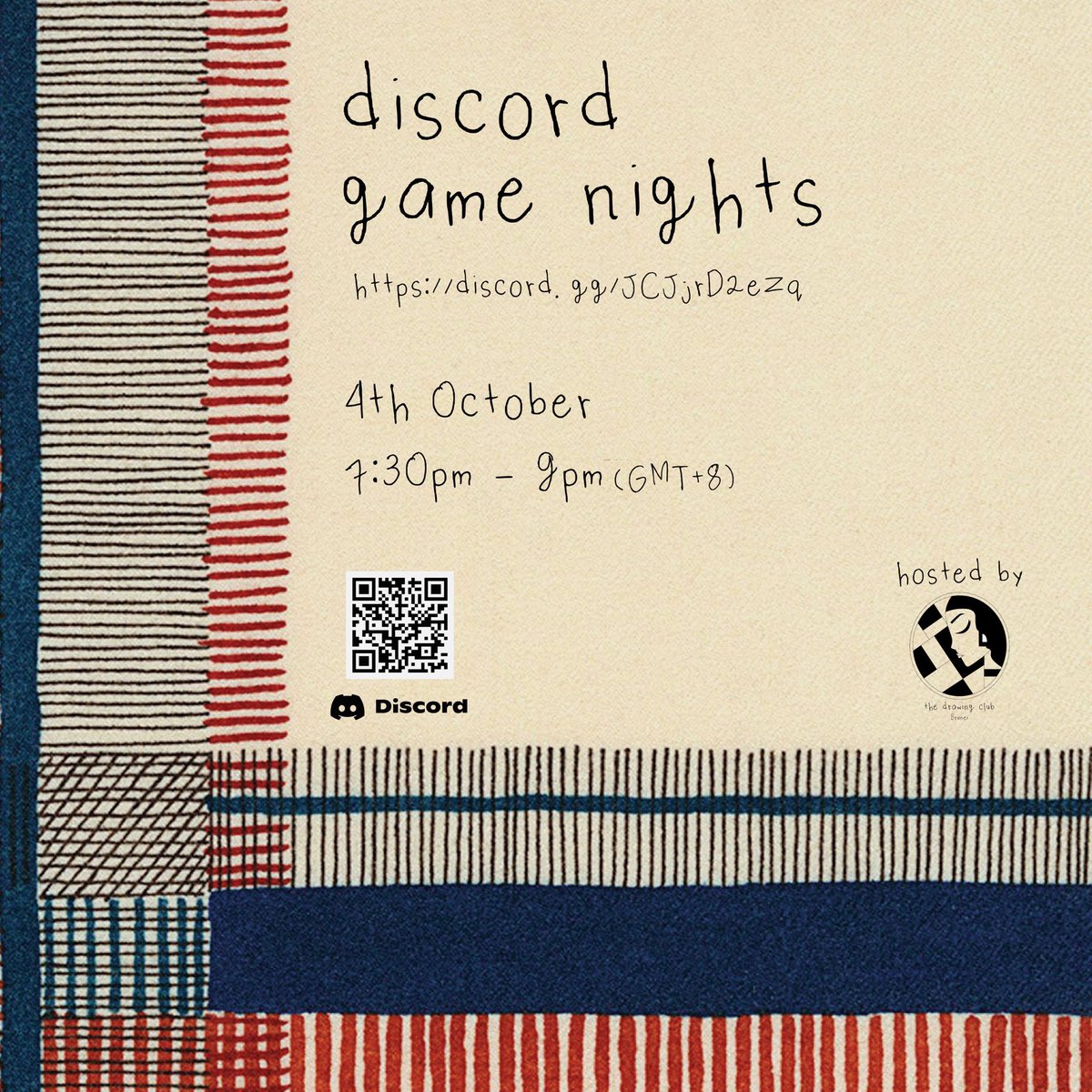 drawingclubbn's tweet photo. Hello world! We’re trying something new with our first Discord Game night! 

Tell your friends and join us on our Discord server 😬 

https://t.co/HsRfhCGp4N

We can’t wait to meet new friends and have some laughs with you guys! Game on!🤖 https://t.co/ZWXhCLIrJB