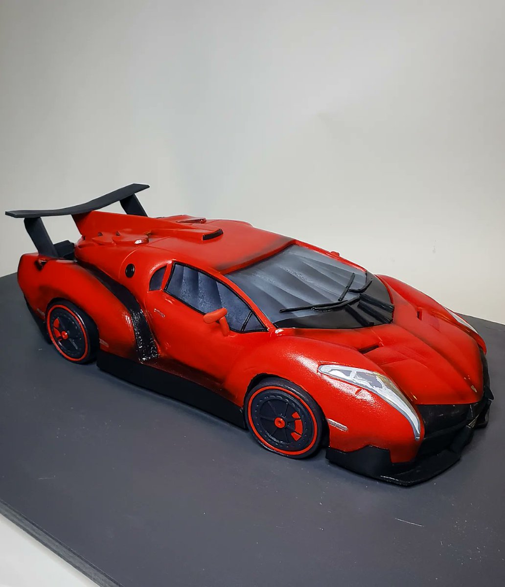 AlexeyBakes's tweet photo. Lamborghini Veneno cake I made last week. #Chocolate #cake with chocolate #buttercream It was my third car cake in 8 years, so happy to see the progress! #carcake #cakeinnyc #3dcake #isitcake #lamborghinicake https://t.co/CNfcW9Z9rR
