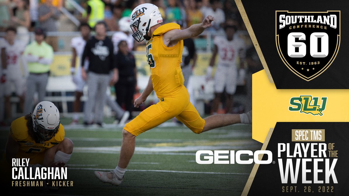 🏈: ALL GOLD EVERYTHING - <a href="/LionUpFootball/">Southeastern Football</a>'s Turner, Daniels, and Callaghan sweep <a href="/GEICO/">GEICO</a> #SouthlandStrong Football Player of the Week honors

sland.social/FBPOTW092622