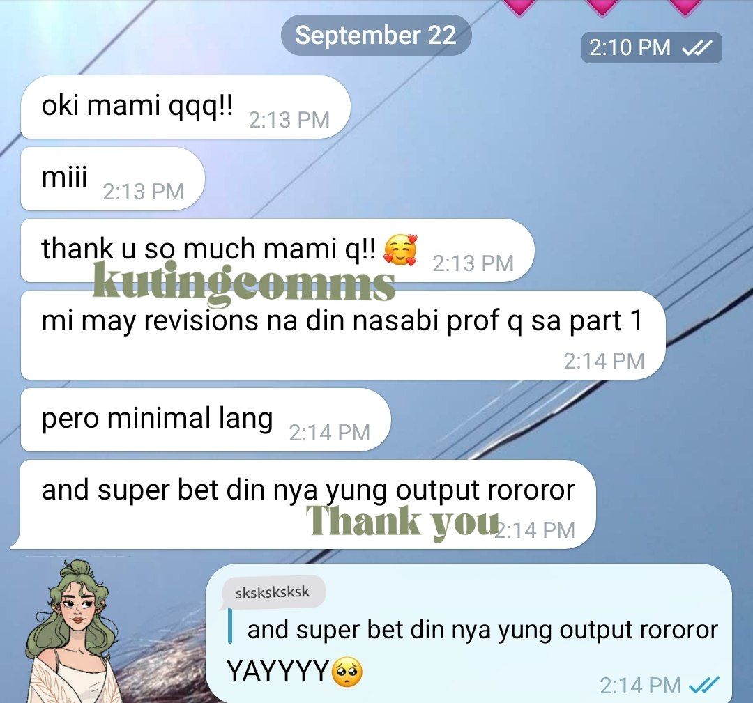 kutingcomms's tweet photo. Continuation of my personal client's feedback. Super thankful! π₯Ή
#kutingcomms 78 79 https://t.co/kzYMHT1DCX