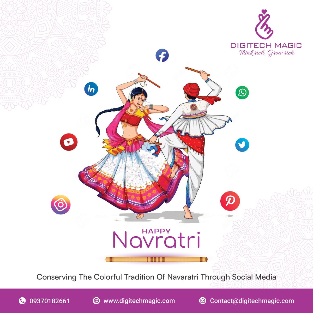DigitechMagic's tweet photo. May the nine days and nine nights of Navratri bring your good health and fortune. Wishing you a very Happy Navratri.
.
.
.
#digitalmarketingagency #happynavratri #navratri #navaratricollection #navaratrifestival #navratrispecial #navratri2022 #happynavrtri2022 #happynavratri2022 https://t.co/s1Wr9Dn6SC