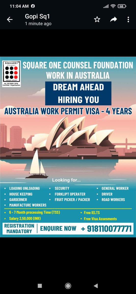 square1hubli's tweet photo. #Placement And Education In Abroad: #Painter #Logistics #Teacher #Office work #Driver #Part time job 
# Financial brokers #Middle school Teacher #Mixed crop farmer #Ocupational health and safety Adviser #Network Analyst#
For Enquiry +91 9688148903 +91 8277057470 +91 8110077771 https://t.co/3VOcLrD7FC