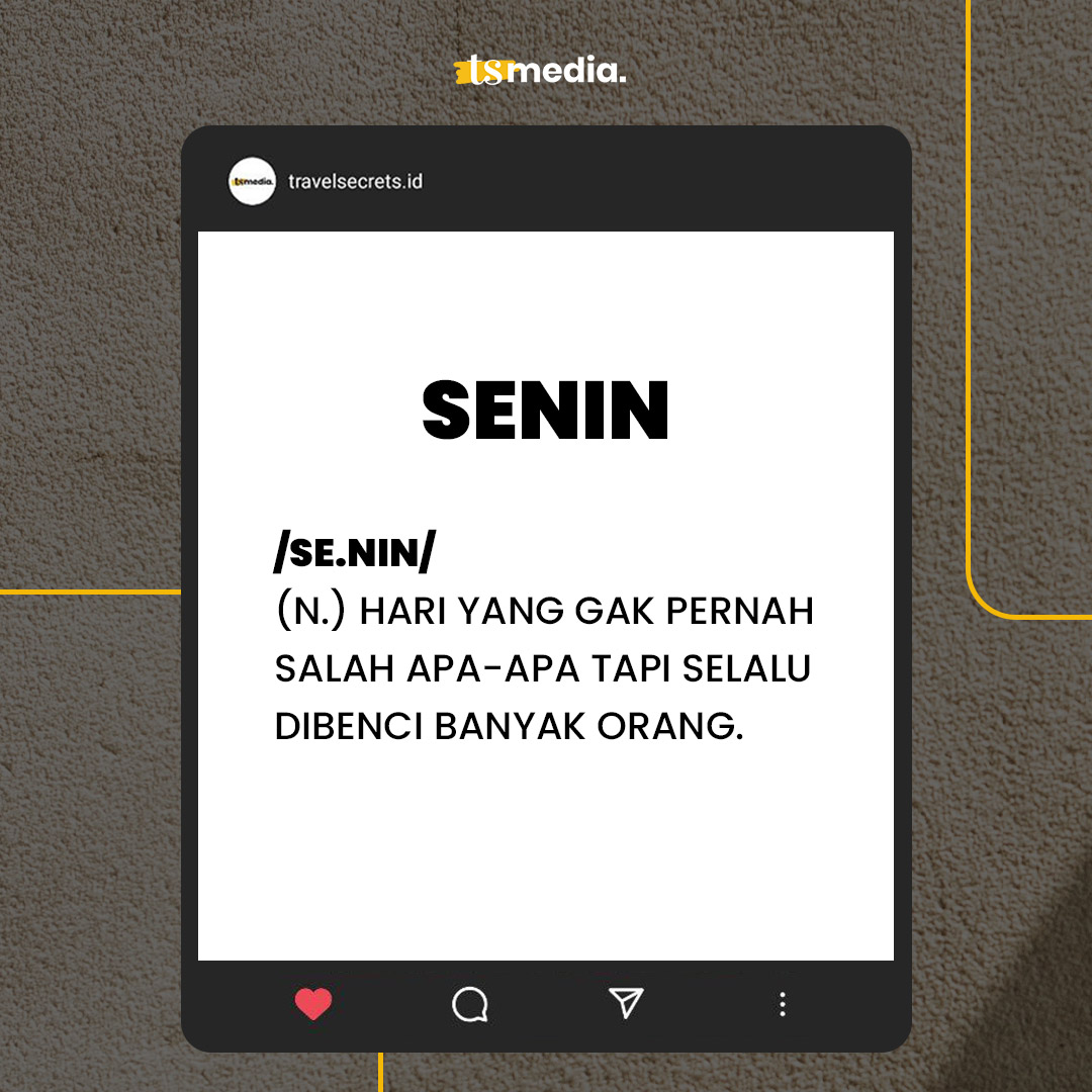 TSMedia_id's tweet photo. Hayo ngaku! Siapa nih yang benci sama hari Senin? Apa yang ingin kamu sampaikan untuk hari Senin-mu? Hihihi 🤭

Ayo muncul di kolom komentar, jangan pada ngumpet! Hahaha 😂

#TSMedia #TSTemanSetia #TSMeme #TSTrivia #Meme #Trivia https://t.co/qOxNg7XvzU
