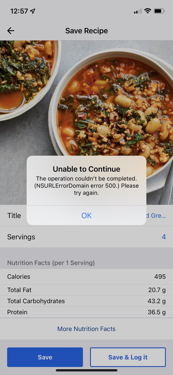 itskatiecook's tweet photo. @MyFitnessPal why can’t I upload recipes? https://t.co/YgkRP5u6XK