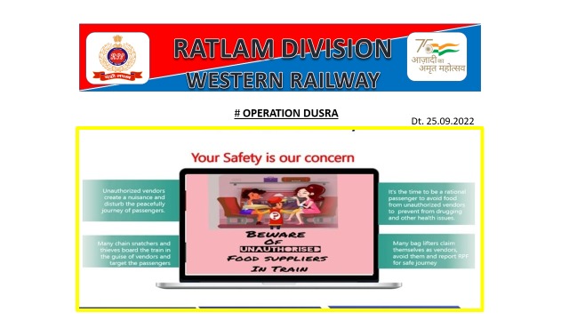 rpfwrrtm's tweet photo. #OPERATIONDUSRA
@rpfwr1
@RPF_INDIA
@RatlamDRM
                       RPF RATLAM takes prompt action against unauthorized vendors and begging in trains and Railway premises, registered 14 cases, while they were operating illegally across Ratlam Division on 25.09.2022. https://t.co/MDCF5Vmbkm