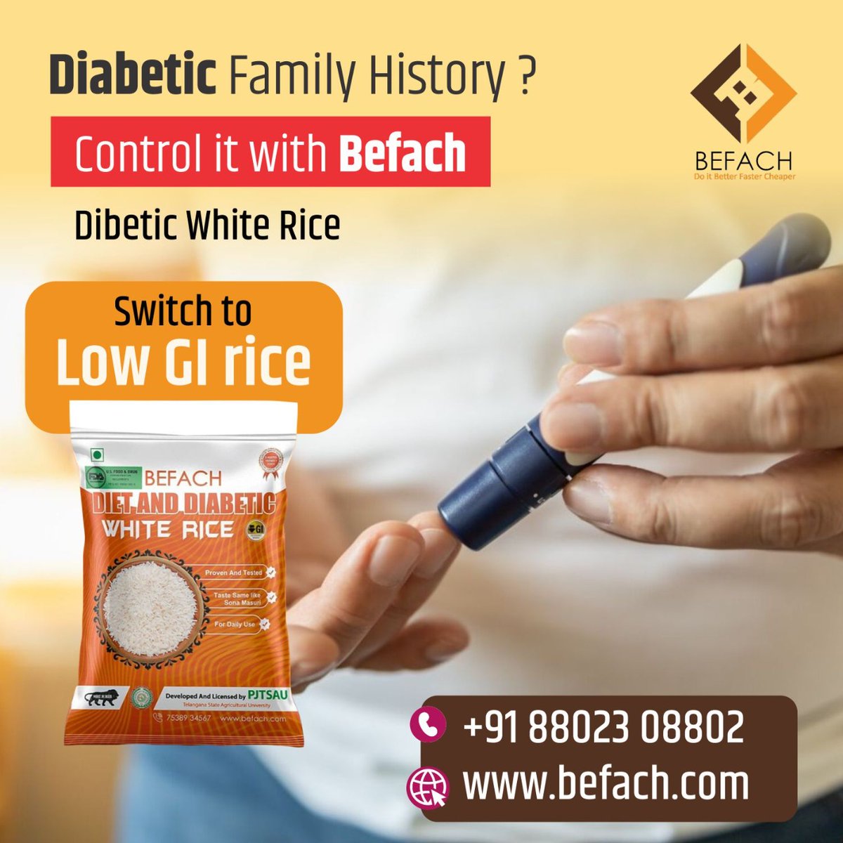 Befach_rice's tweet photo. Diabetic Family History ?Control it with Befach Dibetic white rice
online@befach.com
Call - +91 8802308802
#rice #gi #glycaemicindex #diabetesdiet #diabetic #healthylifestyle #diet #lowcarb #diabeteslife #healthyfood #diabetes #fitness #wellness #diabetescare #sugar #nutrition https://t.co/JEAMLFInVt