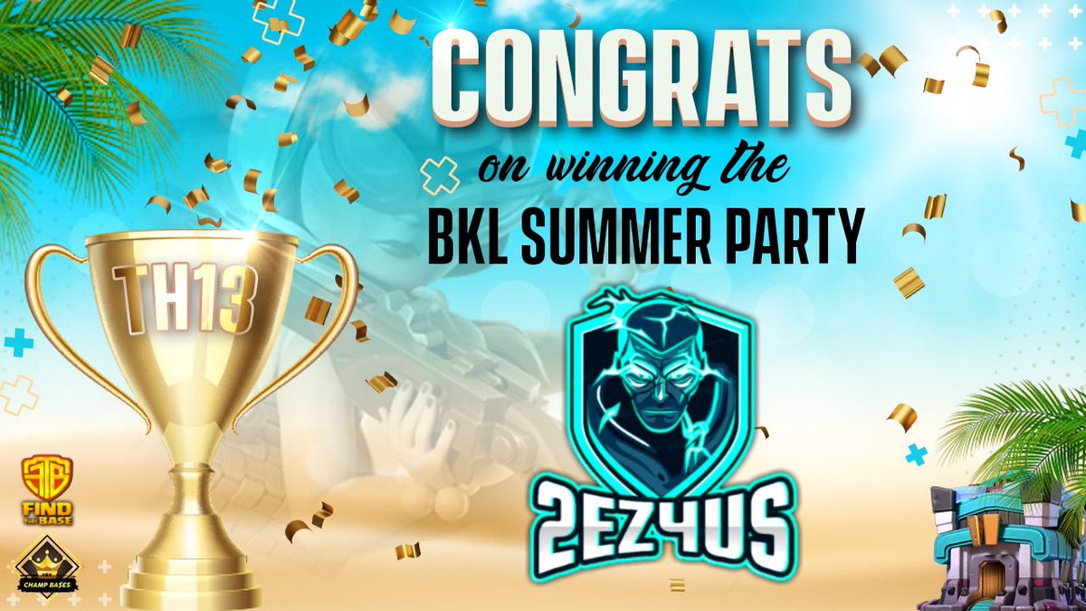 Congratulations for the winning the BKL Summer Party

TH13
1st place - 2EZ4US
2nd place - World war

Thank you all for participating!🤗

Discord - discord.gg/Dqd8j5b