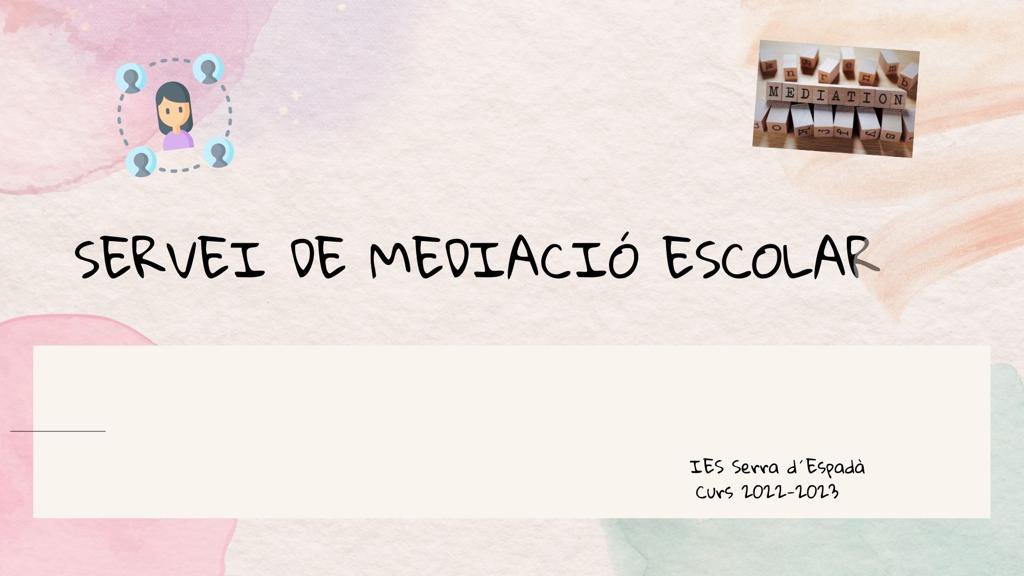 Aquest curs reprenem el servei de MEDIACIÓ per a tota la comunitat educativa.🫱🏽‍🫲🏼