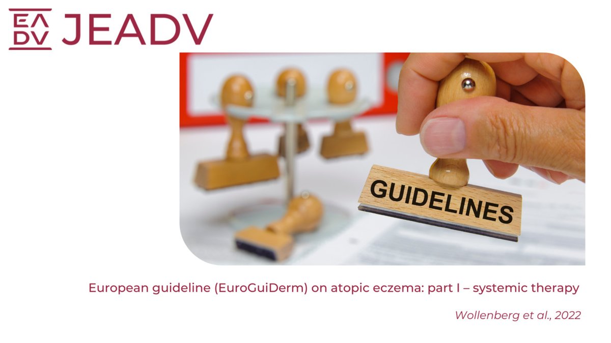📖 Read the #OpenAccess European #guideline (#EuroGuiDerm) on #AtopicEczema: part I – systemic therapy, published in the @TheJEADV. 👉 bit.ly/3CEwwSc
